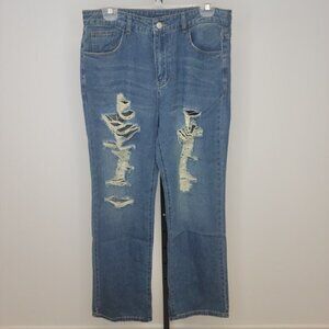SHEIN Men's Ripped Straight Leg Jeans